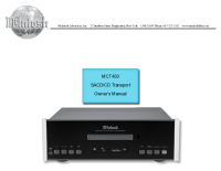 McIntosh MCT-450 - Owners manual
